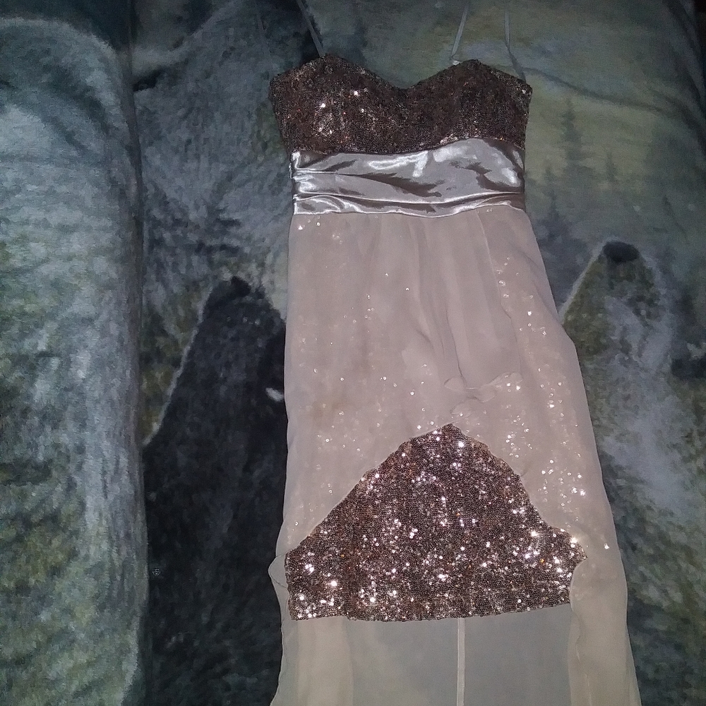 Beautiful sequence rose gold slim dress